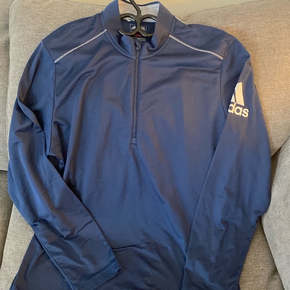 Mens Adidas quarter zip. Navy Blue with white stitching. Size L - Picture 1 of 4